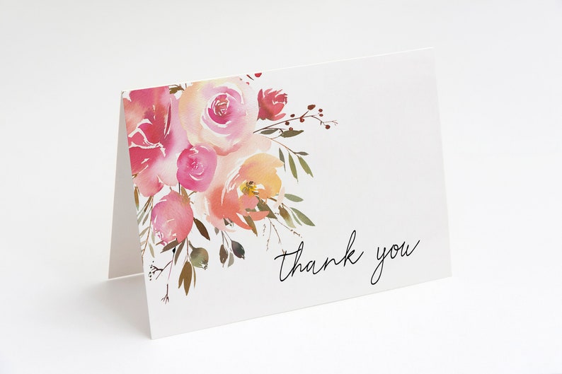 Thank You Note Card MDS337 Wedding Thank You Card Printable Thank You Card Floral Thank You Card Printable