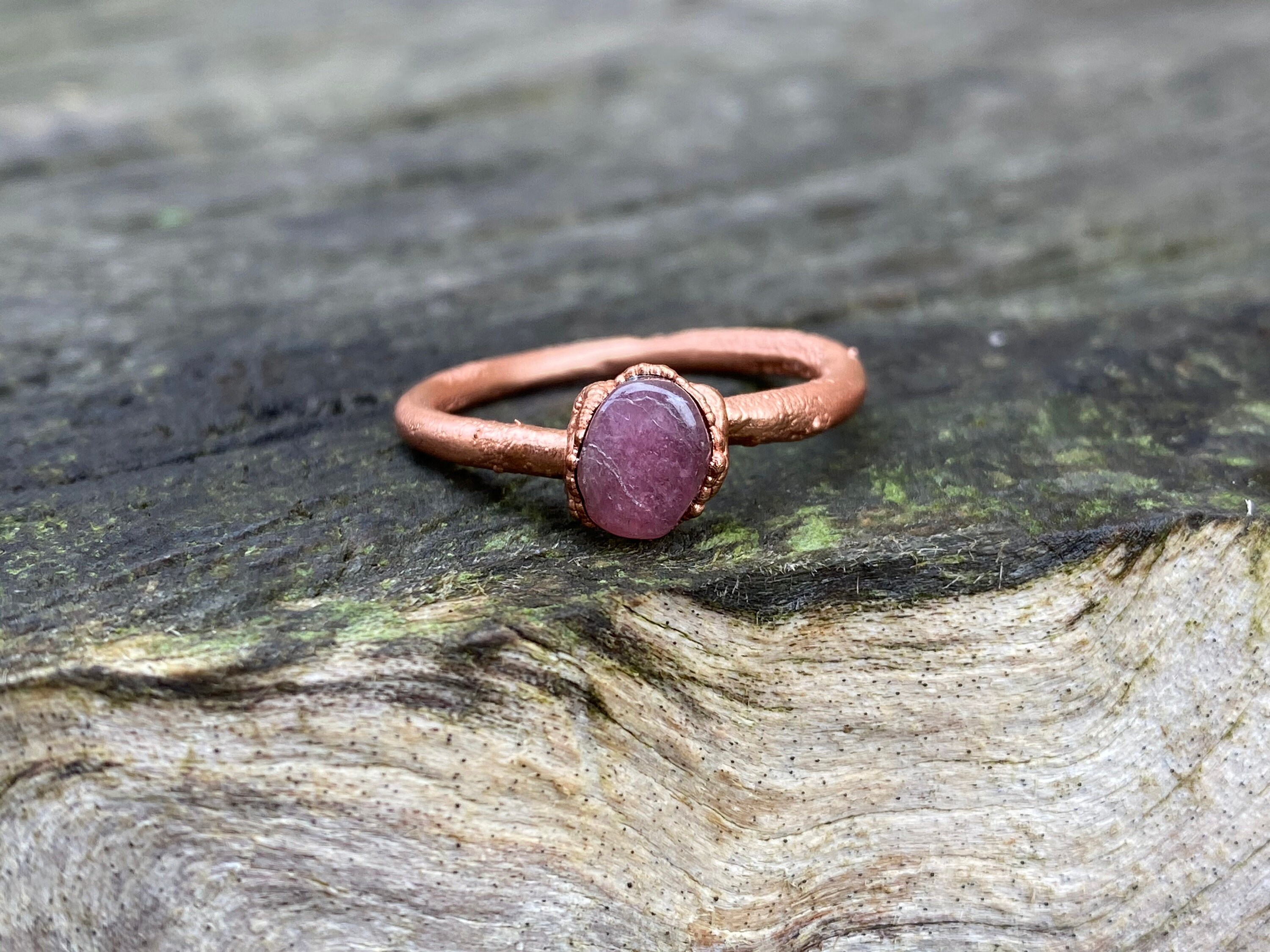 Pink tourmaline ring dainty jewelry October birthstone stackable ring