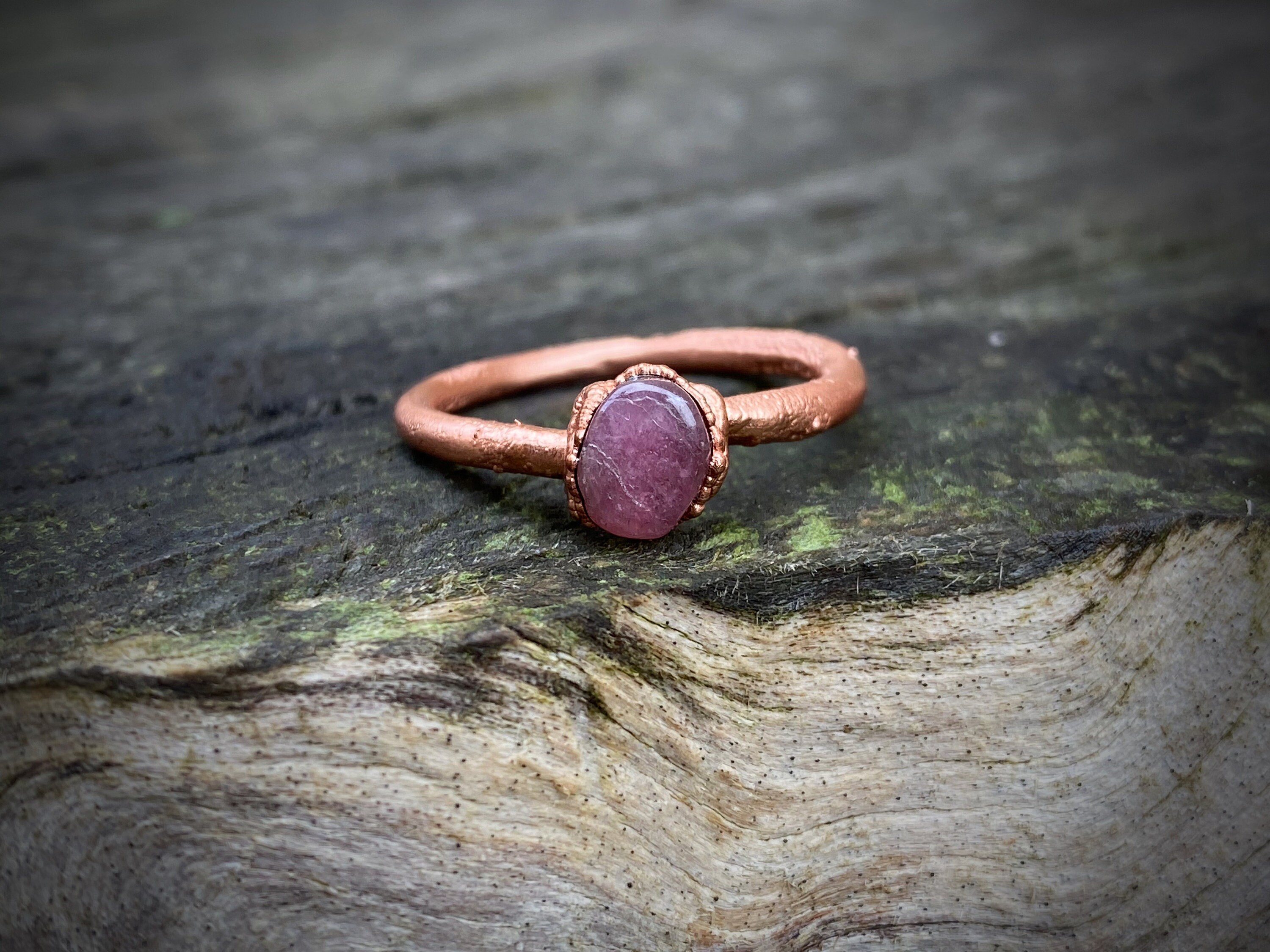 Pink tourmaline ring dainty jewelry October birthstone stackable ring
