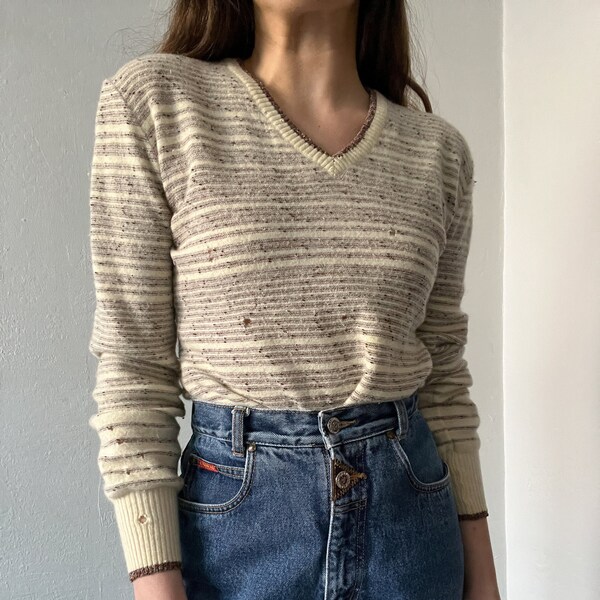 70s Angora Lambswool Blend Cropped Sweater