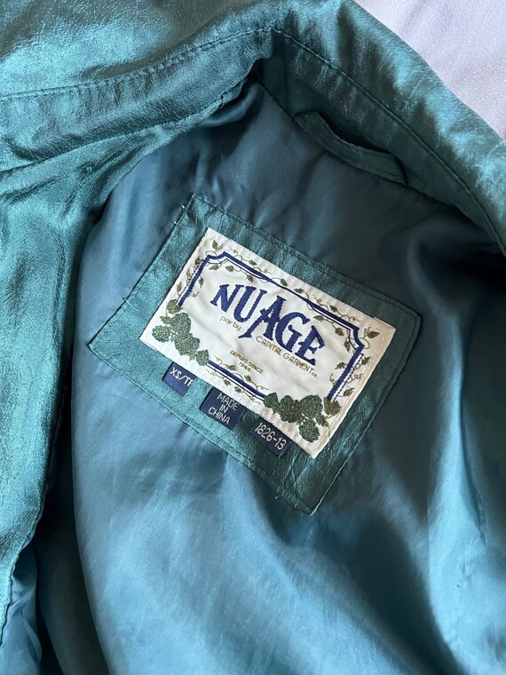 Vintage 90s Green Nylon Windbreaker Jacket - image 5