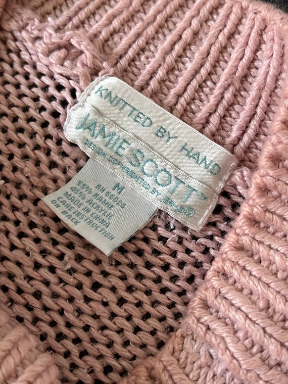 Vintage 1990s Pastel Hand Knit Flower Sweater - image 3