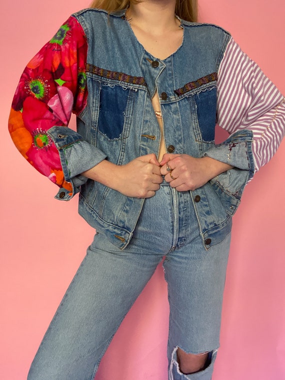 Vintage Jordache Patchwork Denim Jacket