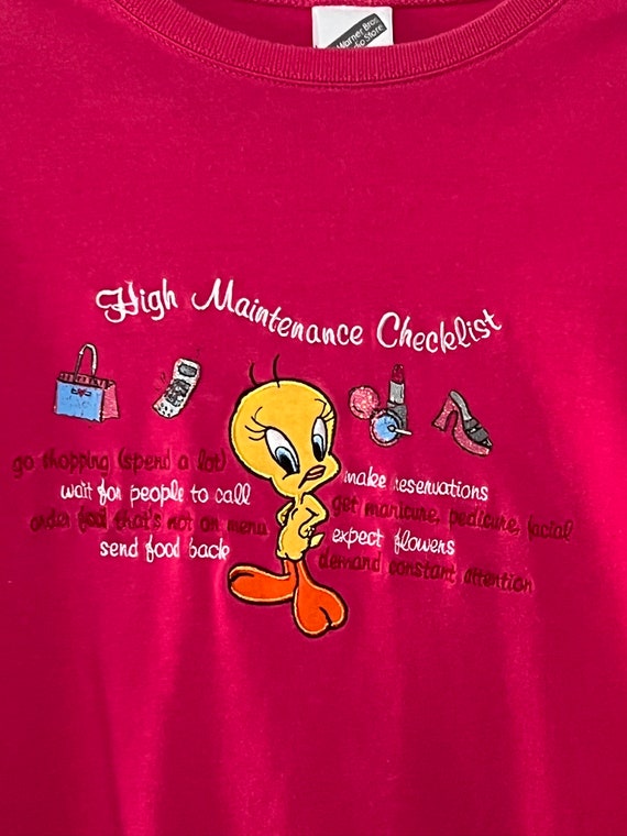 Vintage Tweety Bird "High Maintenance" Tee - image 3