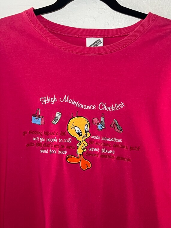 Vintage Tweety Bird "High Maintenance" Tee - image 4