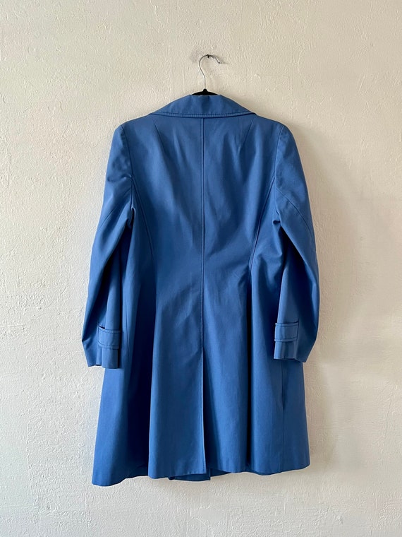 Vintage Blue Double Breasted Trench Coat Women's … - image 9