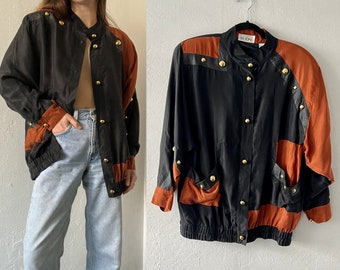 Vintage Black & Brown Silk Jacket