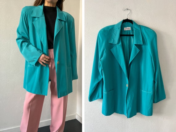 80s Lilli Ann Collections Silk Blazer - image 1