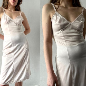 Vintage Sheer Light Pink Nylon Slip Dress XS/Small
