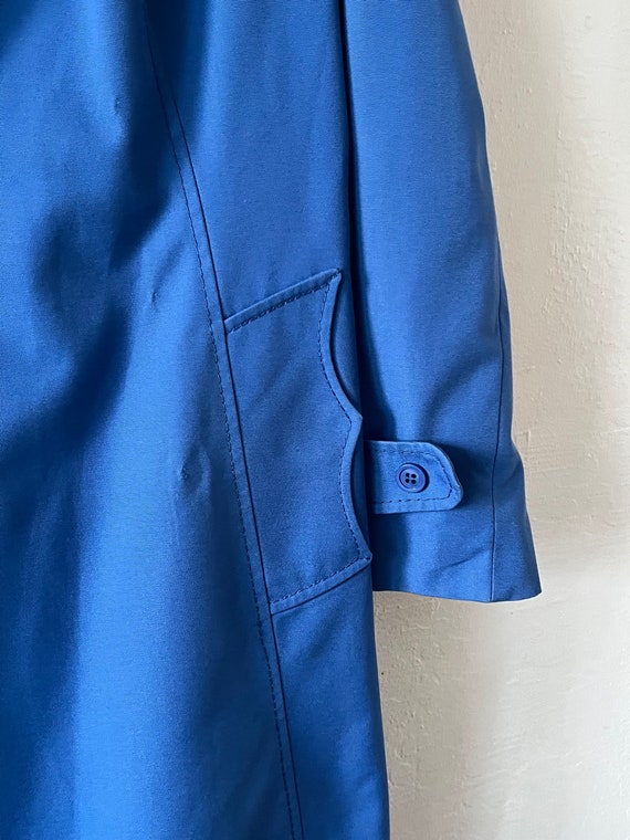 Vintage Blue Double Breasted Trench Coat Women's … - image 6