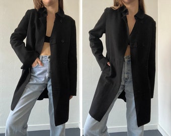 vintage BCBG Maxazria manteau en laine noire