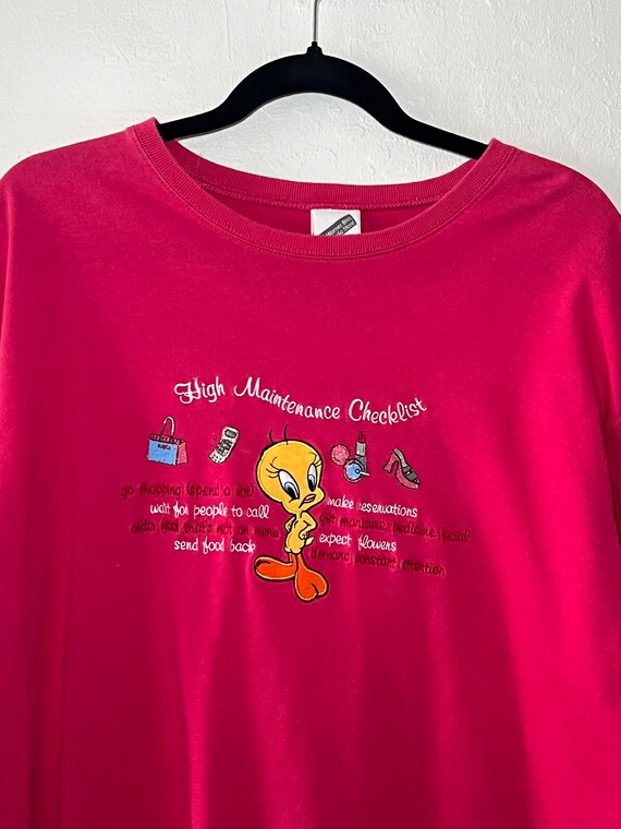 Vintage Tweety Bird "High Maintenance" Tee - image 5