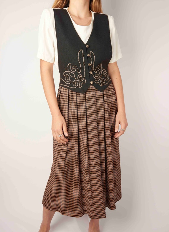 Vintage 90s Checkered Maxi Dress
