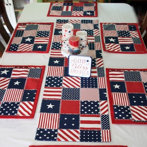 Placemats, Patriotic placemats, Americana Placemats, Country Placemats, Table Linens, Country Table Linens, Country Home Decor,  Table Decor