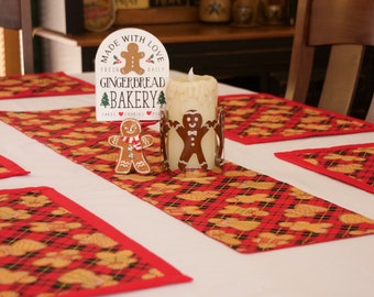 Gingerbread Man Table Runner, Christmas Table runner, Country Christmas Table Runner, Gingerbread Man Decor, Gingerbread Table Decor, Decor