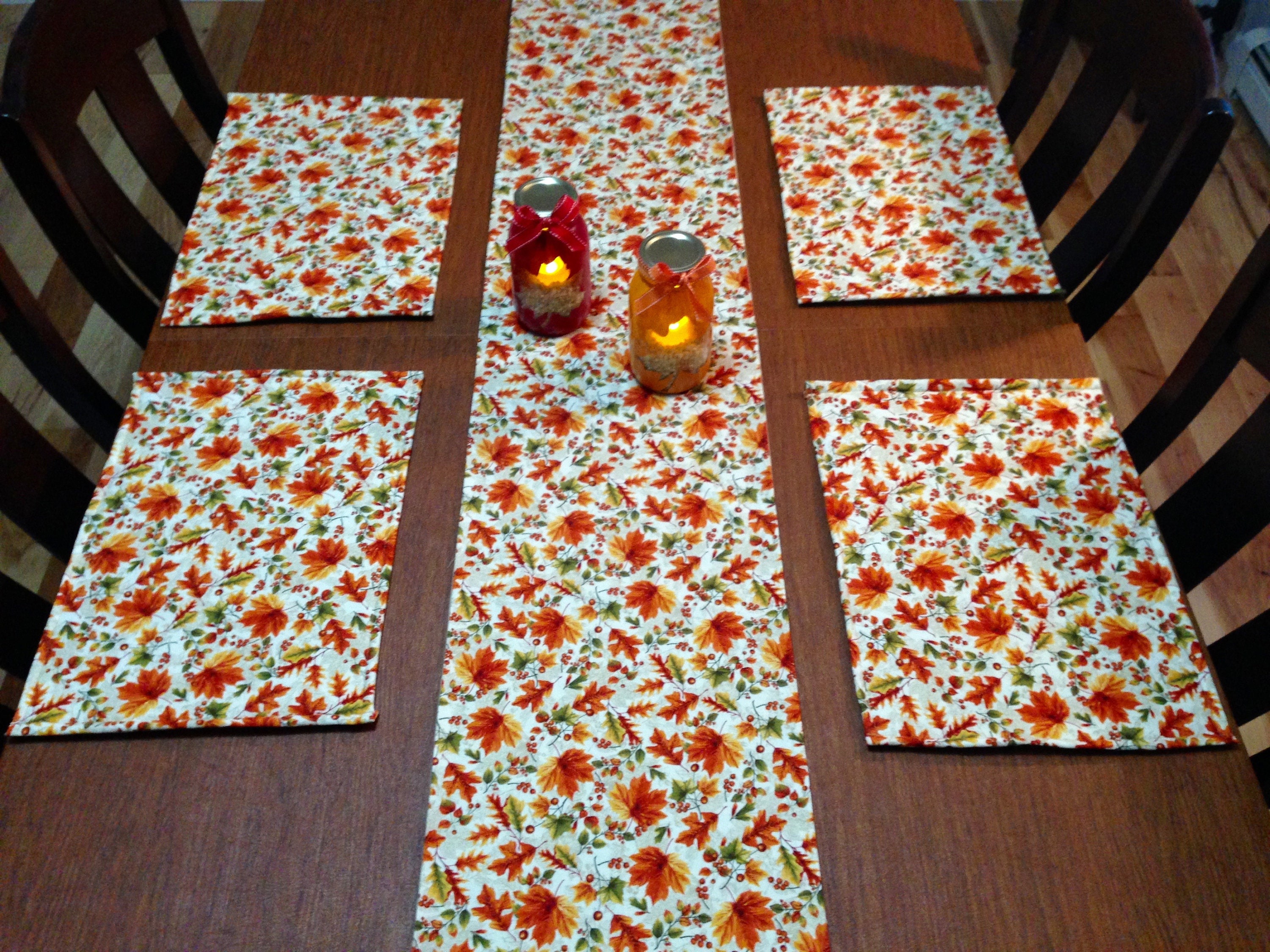 Fall Table Runner Fall Placemats Placemats Table Runner Etsy