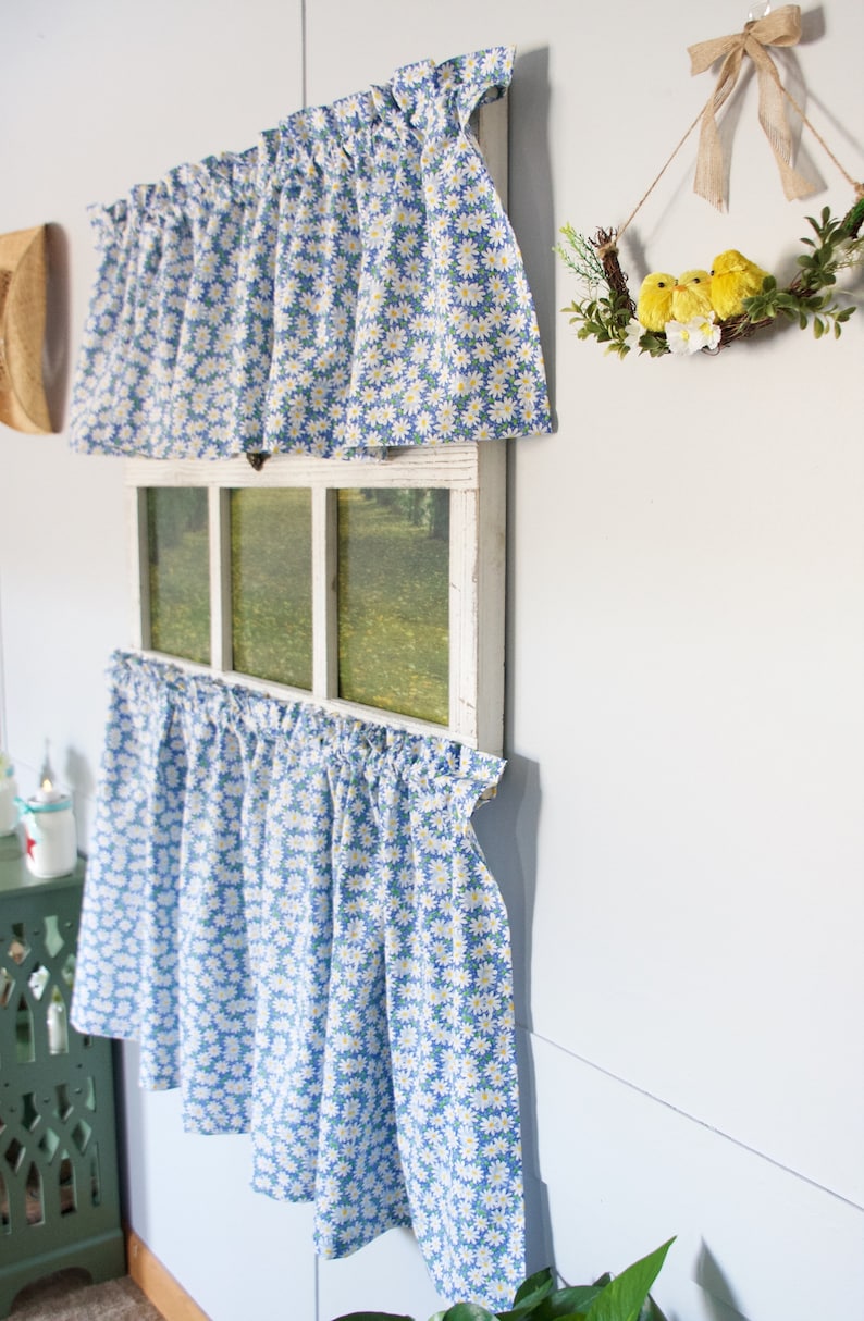 country home decor Daisy cafe curtains kitchen curtains kitchen cafe curtains spring home decor country cafe curtains cafe curtains