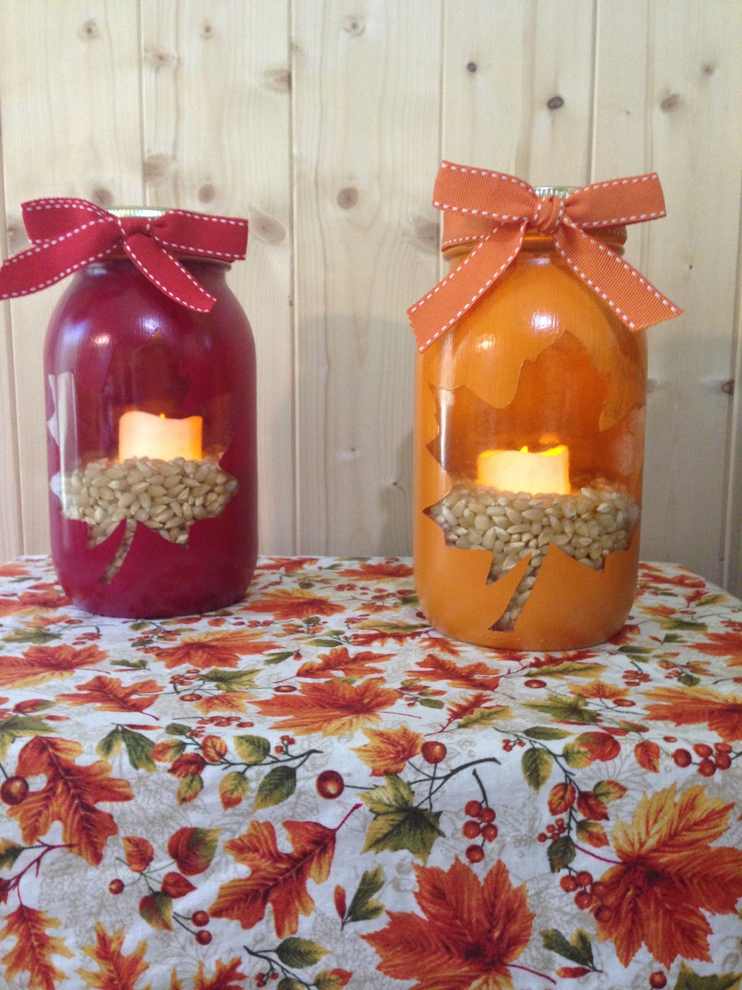 Hand Painted Mason Jars for the Fall Hand Painted Mason Jars Etsy