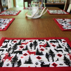 Lodge placemats, Cabin Placemats, Country Placements, Country Home decor, Lodge home Decor, Lodge Table Linens, Placemats, Kitchen Decor
