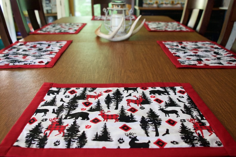 Lodge Placemats Cabin Placemats Country Placements Country Etsy