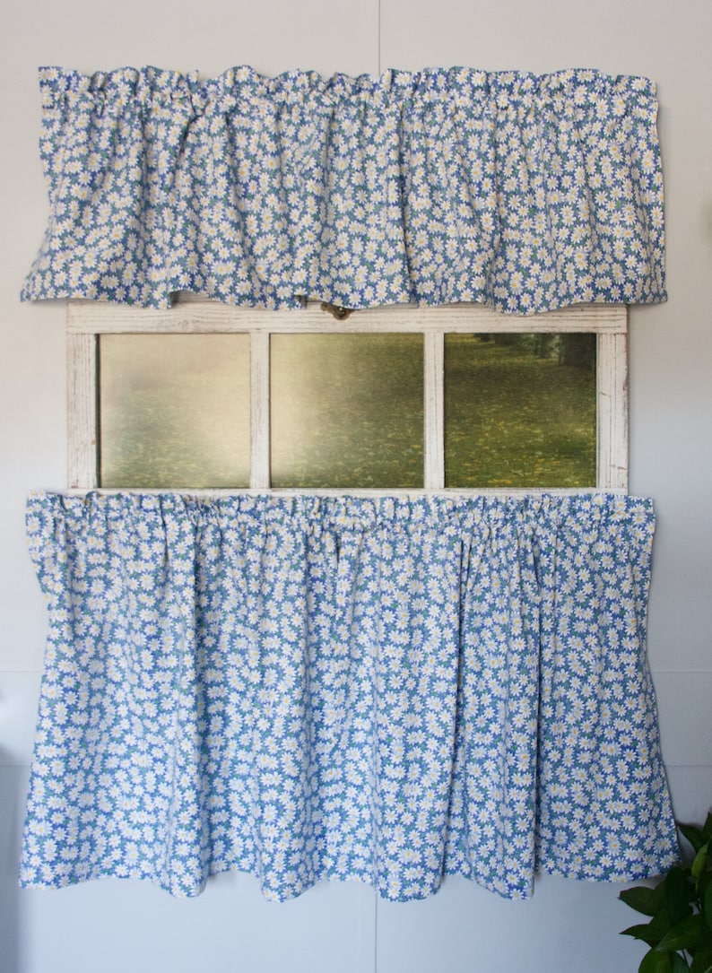 country home decor Daisy cafe curtains kitchen curtains kitchen cafe curtains spring home decor country cafe curtains cafe curtains