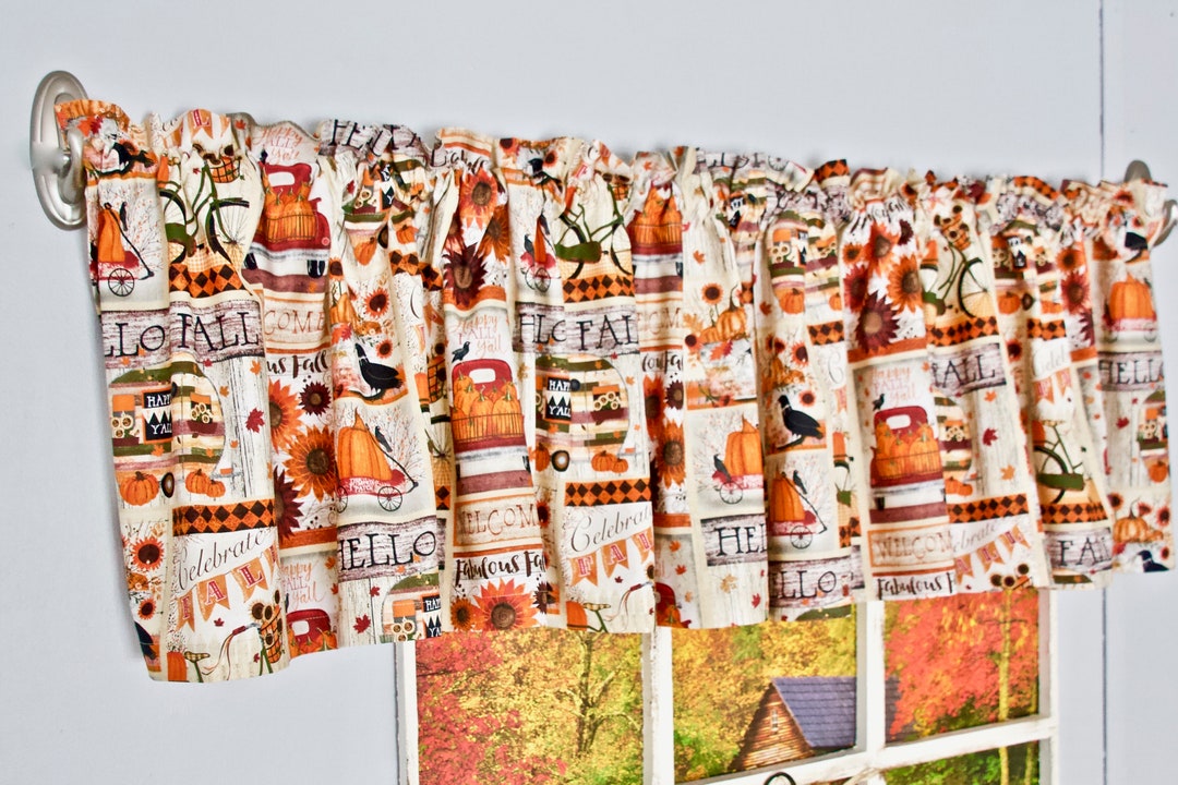 Fall Valances, Fall Curtains, Fall Home Decor, Autumn Valances, Autumn