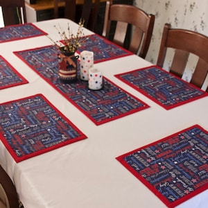 4th of July Placemats, 4th of July Table Linens,4th of July Table Decor,Patriotic Placemats,Patriotic Table Decor,Patriotoc Table Linens