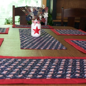Patriotic place settings, patriotic table runner, Patriotic placemats, Americana table decor,flag placemats, 4th of July Placemats