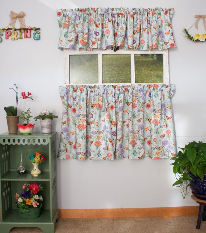 Cafe Curtains Spring Cafe Curtains Spring Country Etsy