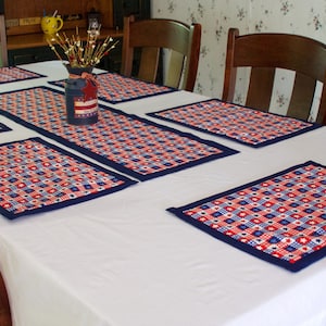 4th Of July Placemats,Country Placemats,Patriotic Placemats,Country Table Decor, Americana Table Decor,Patriotic Table Decor, Star Placemats