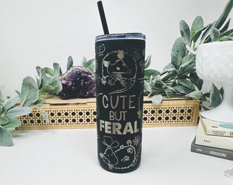 Feral Friend Possum Insulated Tumbler: Travel Mug for Hot or Cold Drinks (20oz)