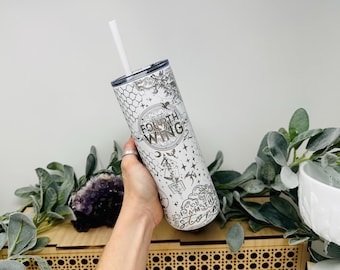 Four Wing Tumbler: Dragon Book Inspired Design (20oz Insulated)