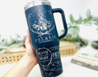 Velaris City of Starlight 40oz Tumbler: ACOTA R Engraved Insulated Mug