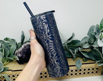 F This Funny Hidden Cuss Word Mandala Tumbler – 20oz Laser Engraved Ice Coffee Cup Stainless Steel