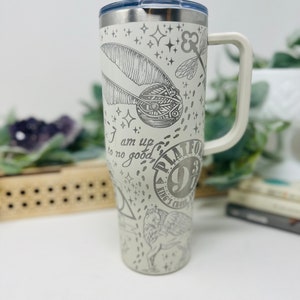 Wizard Life 40oz Laser Engraved Tumbler With Handle, Insulated Hot