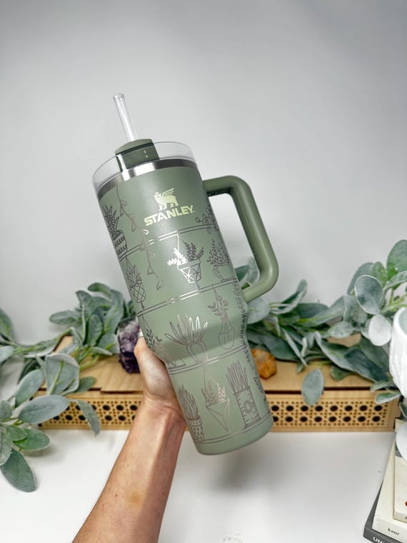 Engraved Plant Lover Tumbler: 40oz Stainless Steel Cup