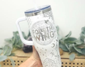 Dragon Four Wing Tumbler: Engraved Insulated 40oz BookTok Mug