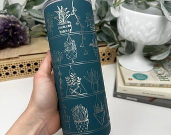 Plant Lover Tumbler, Engraved Stainless Steel (20oz Hot & Cold)