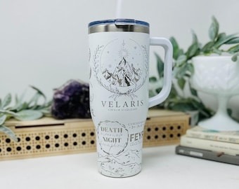 Insulated Hot & Cold 40oz Tumbler, ACOTA R Merch, Velarus City Starlight Gift, Smut Book Engraved Custom Mug, To Stars Night Court