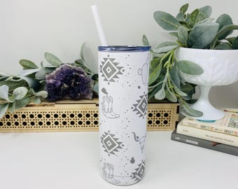 Engraved Western Tumbler: Country Rodeo 20oz Insulated Mug