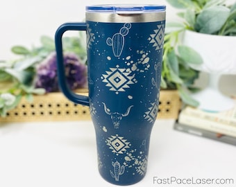 Custom Engraved Western Tumbler: 40oz Rodeo Thermal Mug