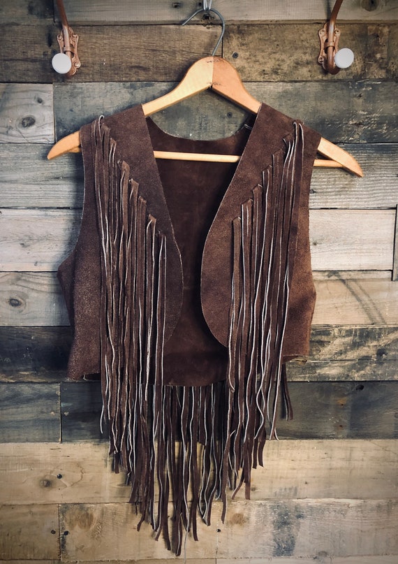 1960's Suede Fringe Vest - Handmade