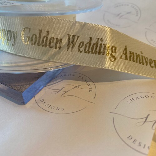 Personalised WEDDING ANNIVERSARY Ribbon Customised for Silver - Etsy