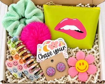 Cadeauset met retro smileygezicht: Happy Vibes-accessoires voor tieners