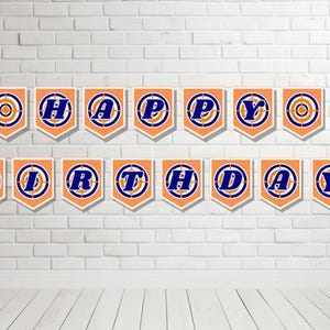 Banner de cumpleaños de pistola Nerf con temática de pistola de dardos (descarga digital)