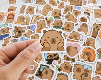 Capybara Sticker Pack, 10 Assorted Vinyl Stickers, Waterproof Laptop Water Bottle Journal Scrapbook Decals