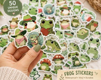 10 Count Random Frog Stickers: Planner, Journal, Scrapbook, Laptop, Journal DIY Crafts