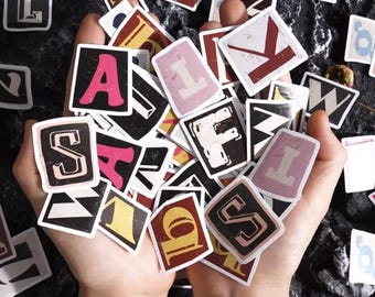 46 Alphabet Stickers Set: Planner, Scrapbook, Laptop, Water Bottle Decals
