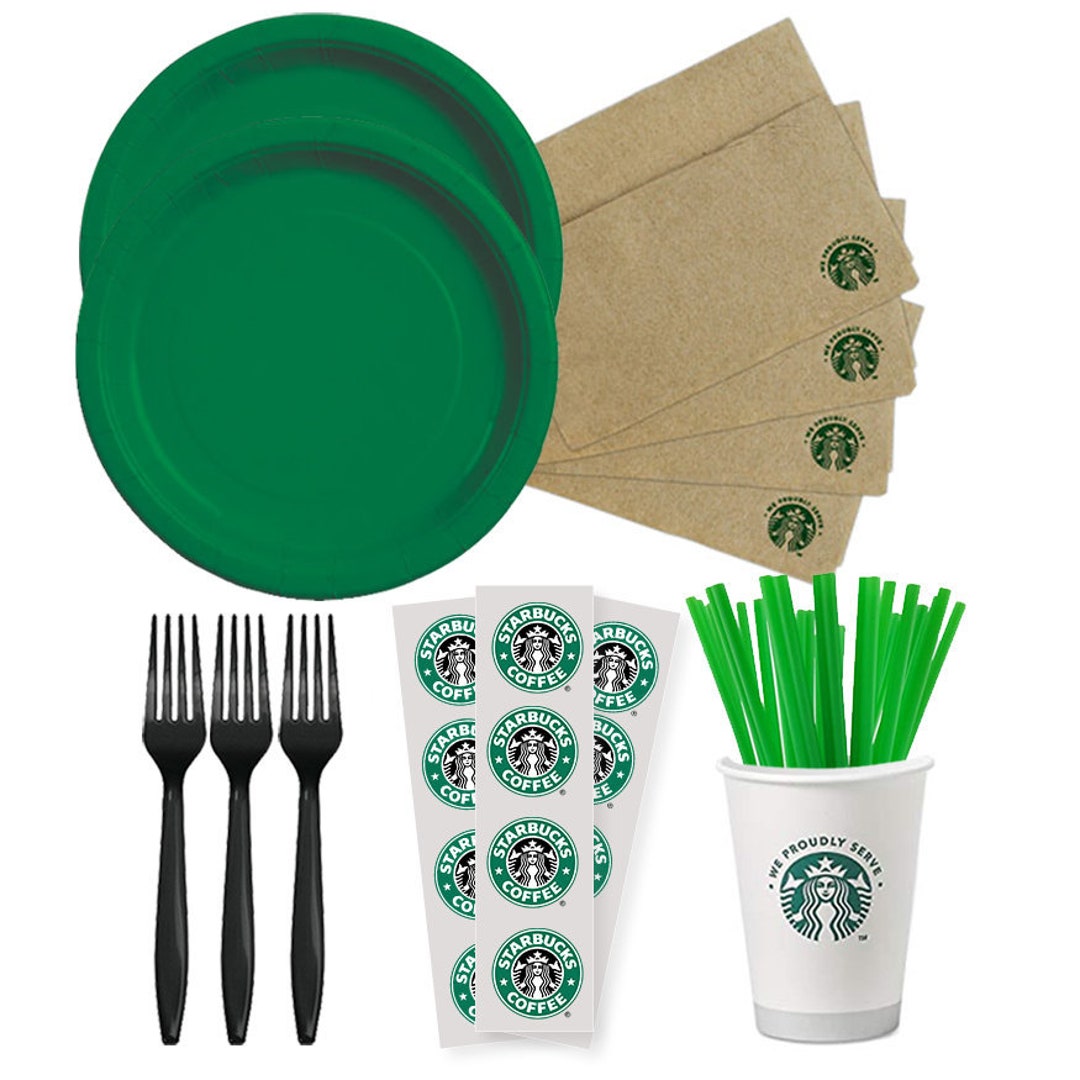 Starbuck Party Kit, Starbucks Napkins, Starbucks Cups, Starbucks Plates