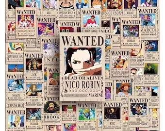 10 Random One Piece Anime Wanted Poster Stickers Manga Luffy Sticker Decals